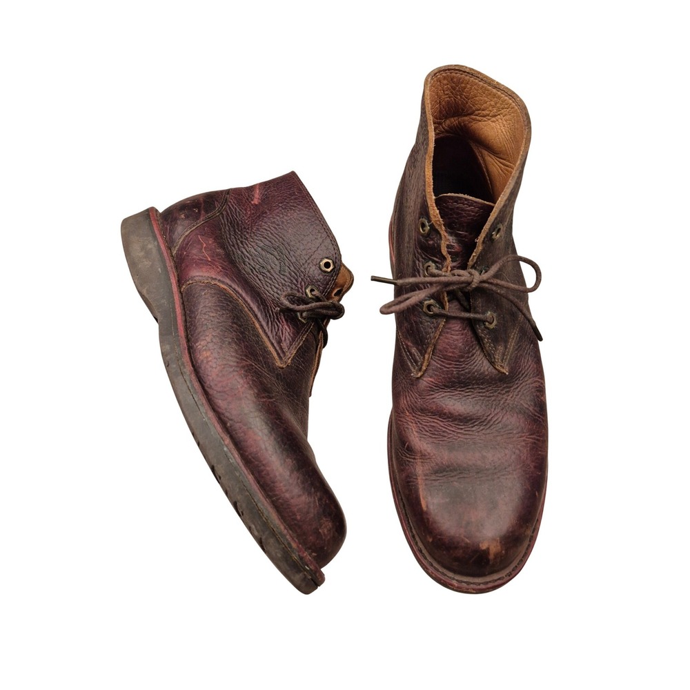 Chippewa Mens Chukka Work‎ Boots Oxblood Leather Lace Up Ankle Boots Sz 11.5 D